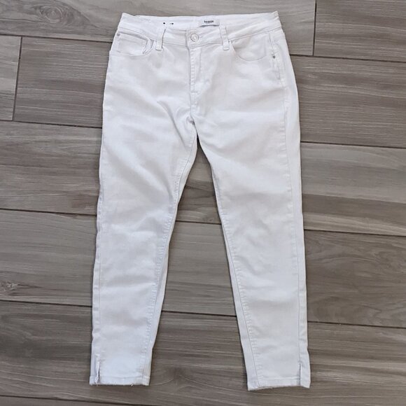 Kensie Jeans - White Cropped Split Hem Jeans - Picture 1 of 7